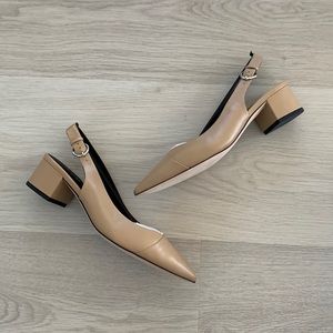 NWB Via Spiga Gloria nude sling back